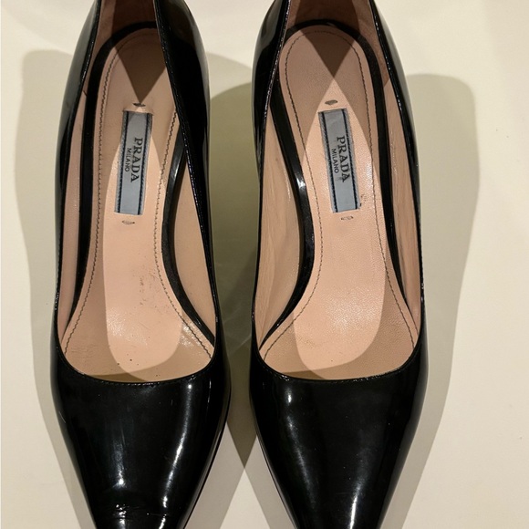 Prada Black Patent Leather Heels - Picture 1 of 6